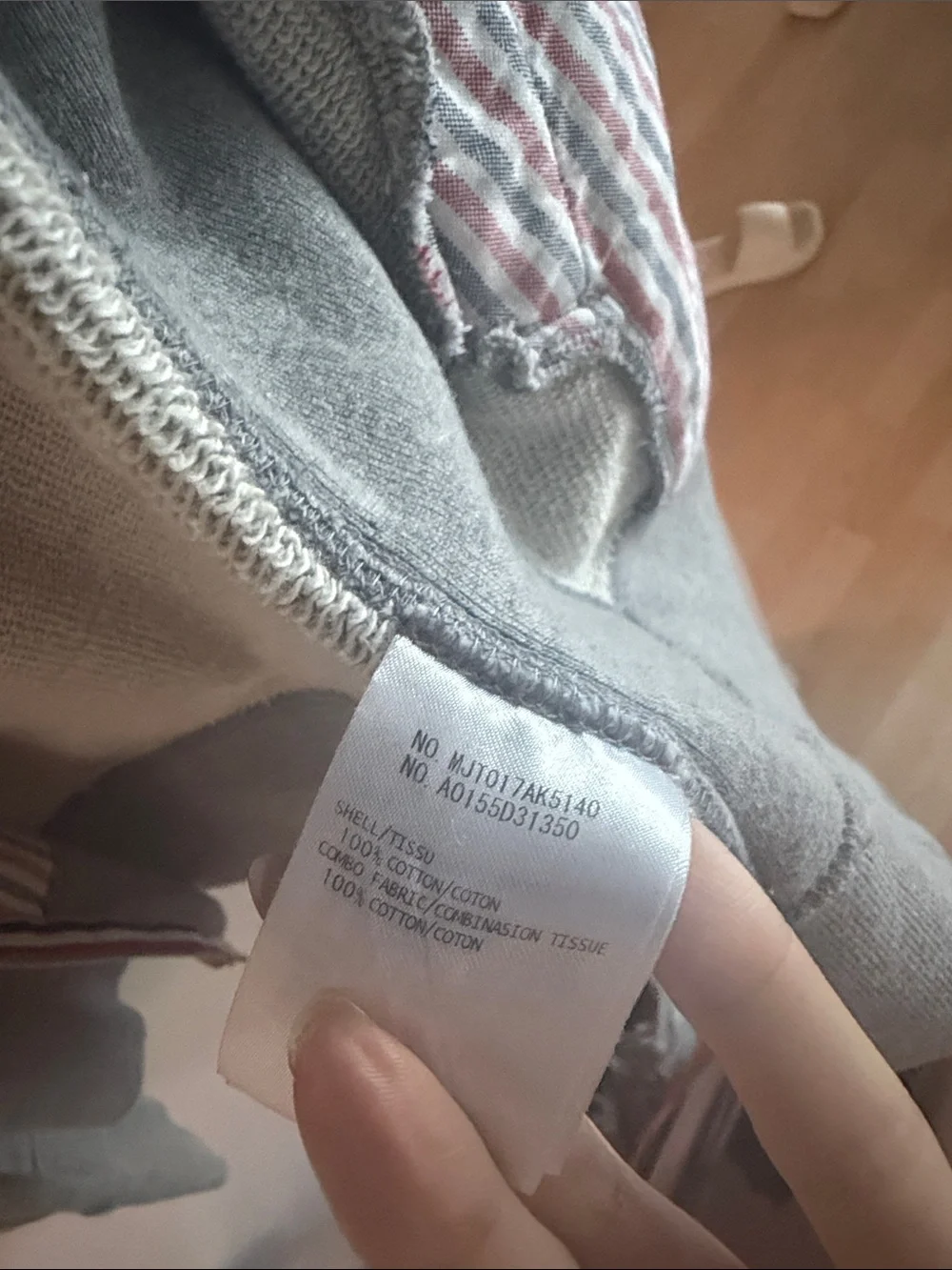 Thom Browne Grey Zip-Up Hoodie with Signature Sleeve Stripes